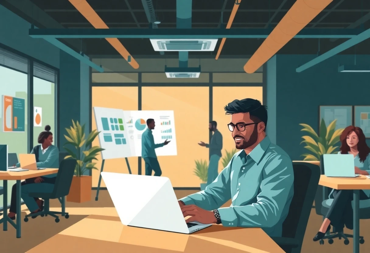 Développeur logiciel dans un espace de travail collaboratif