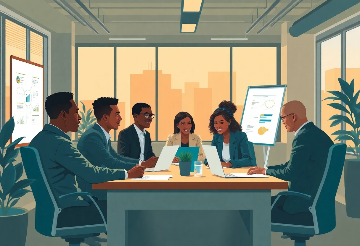 Collaboration professionnelle dans un environnement de bureau moderne