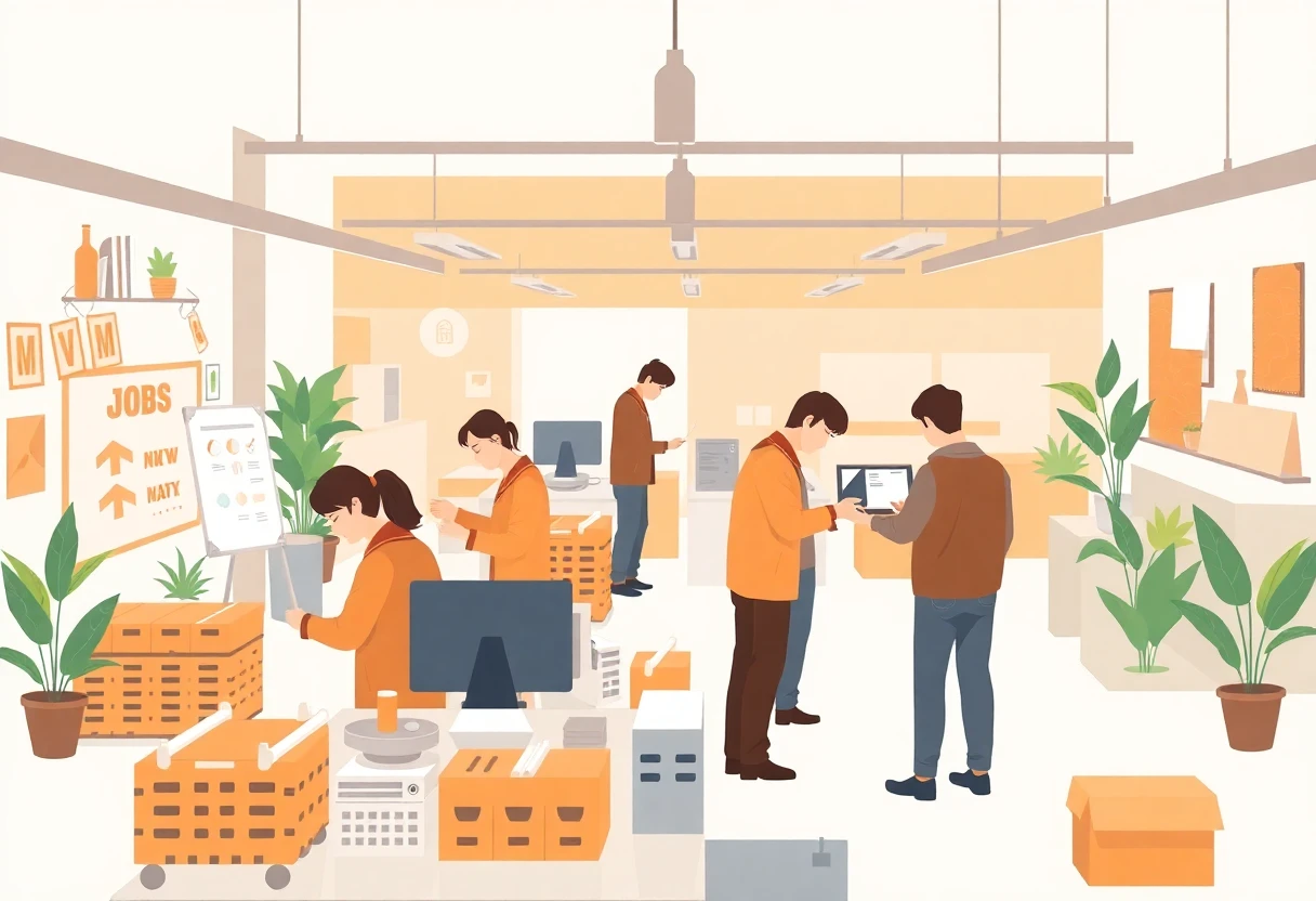 Busy assembly line