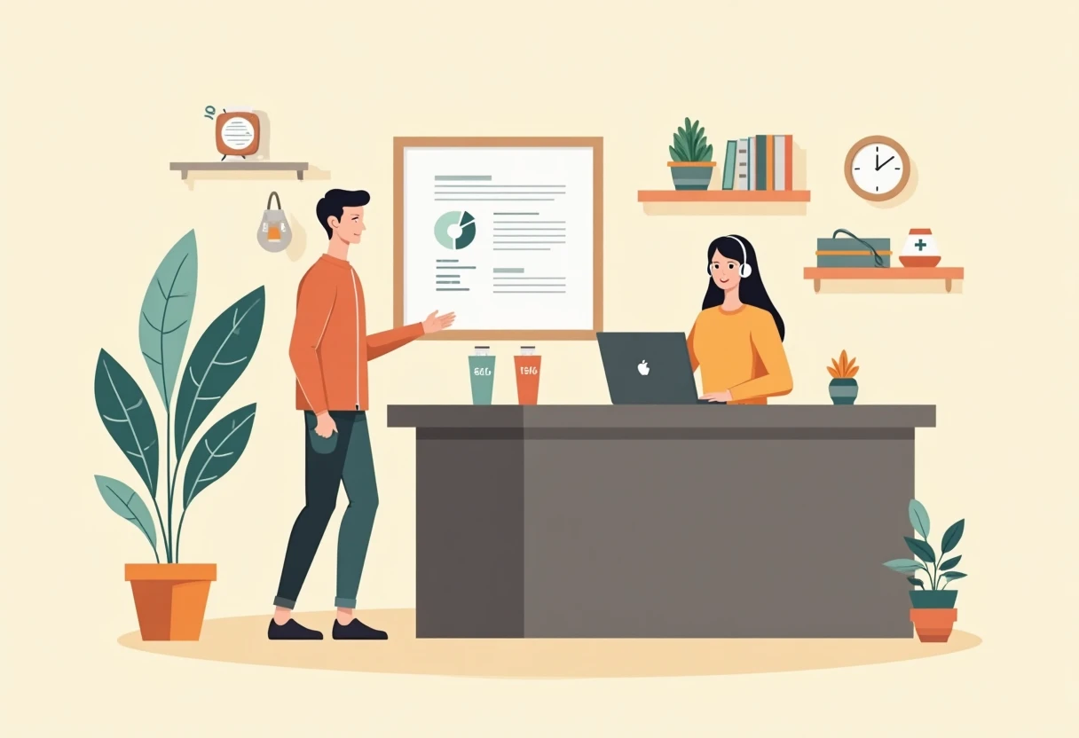 Agent de support client au travail