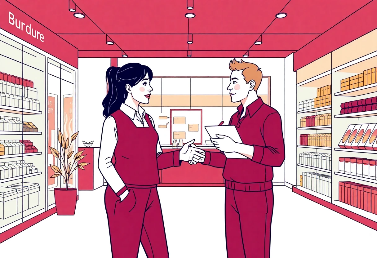 Professionnels du commerce de détail en discussion