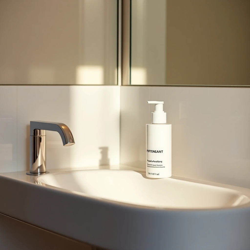 Nettoyant Mixa sur un lavabo