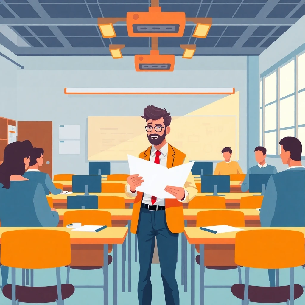 Enseignant préparant un cours