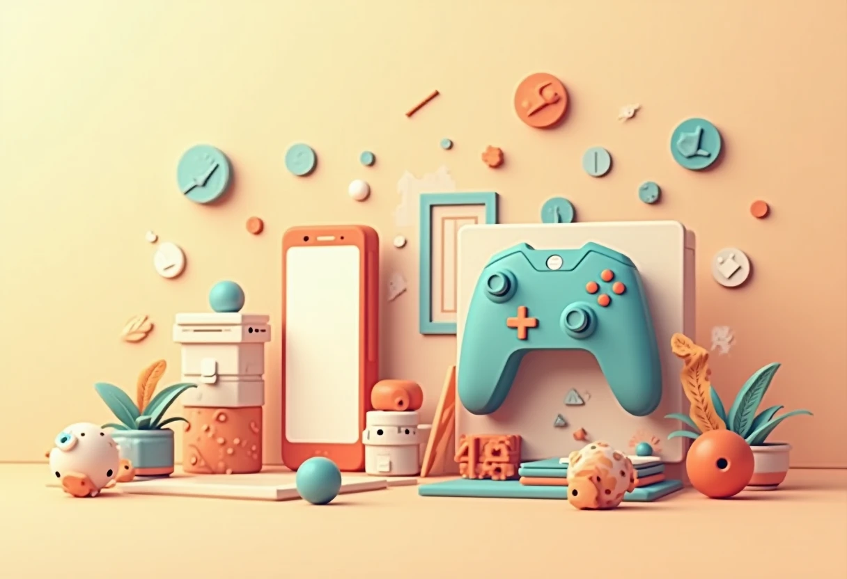 Illustration abstraite de jeux mobiles