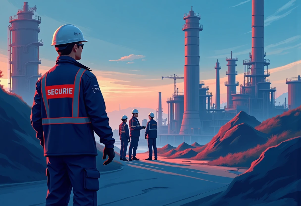 Agent de sécurité sur site industriel