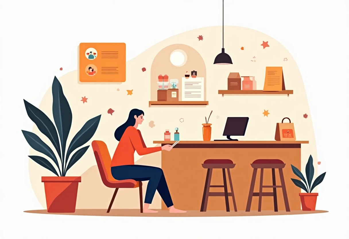 Utilisation d'un smartphone dans un café