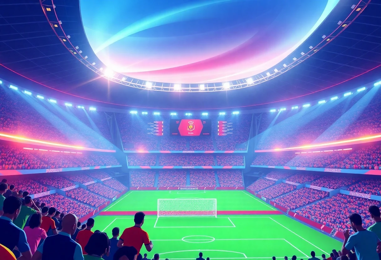 Estadio lleno durante un partido de fútbol