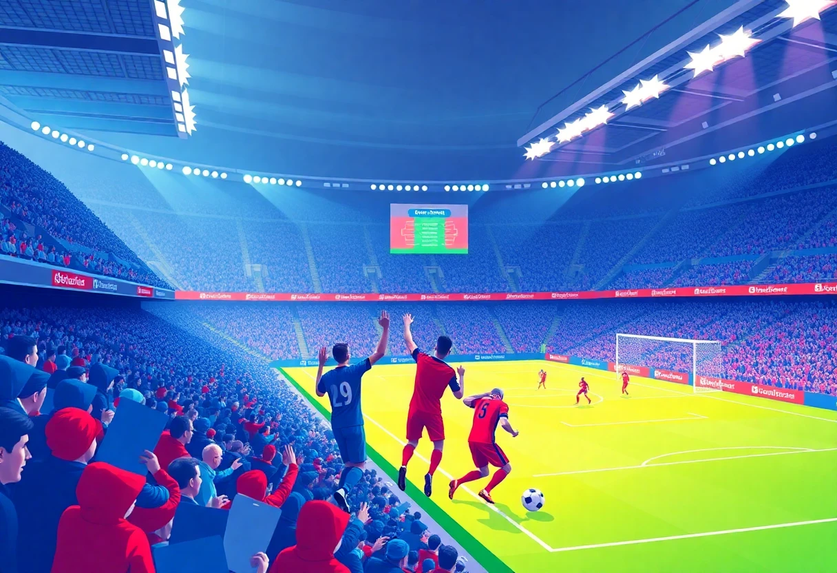 Exciting stadium atmosphere