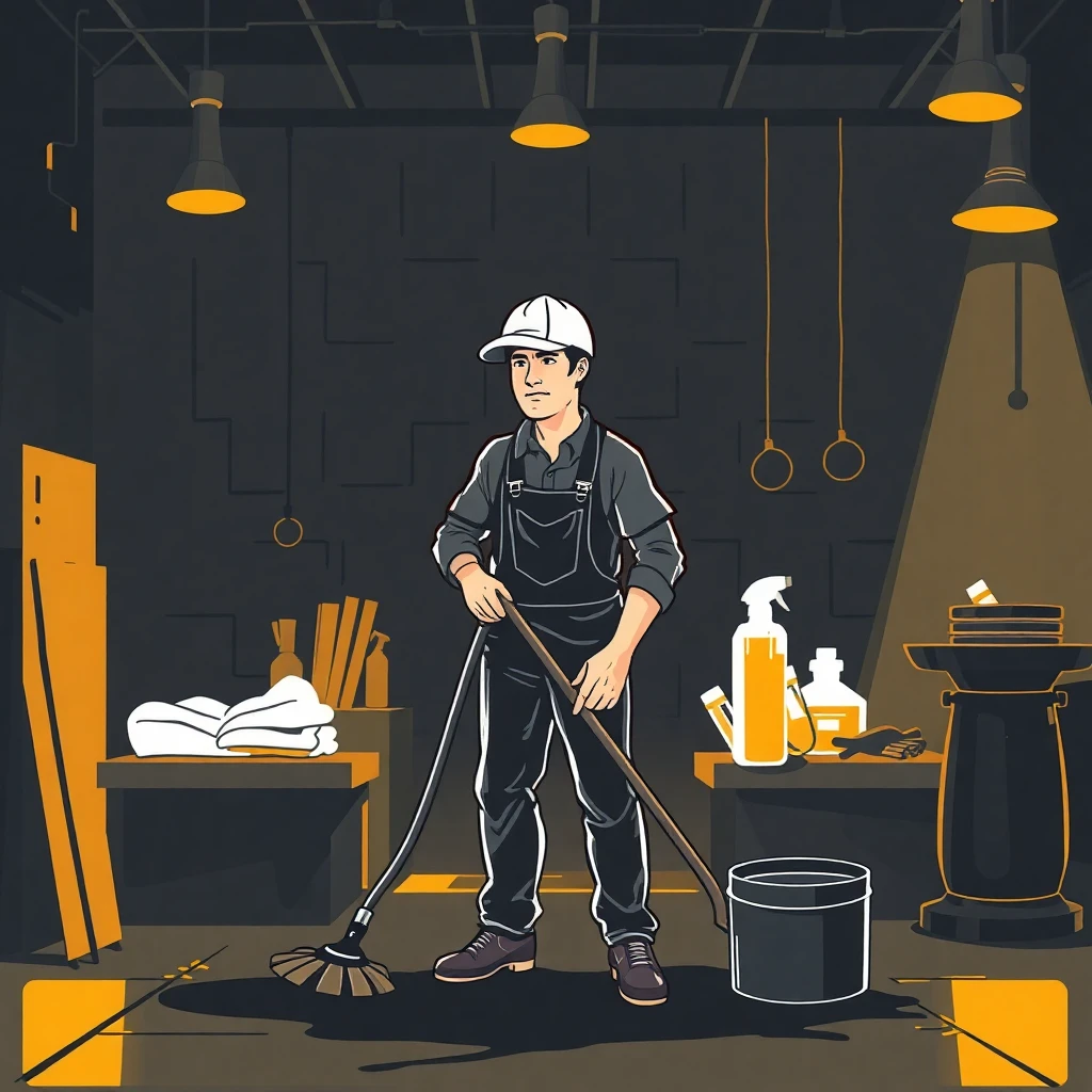 Trabajador de limpieza premium