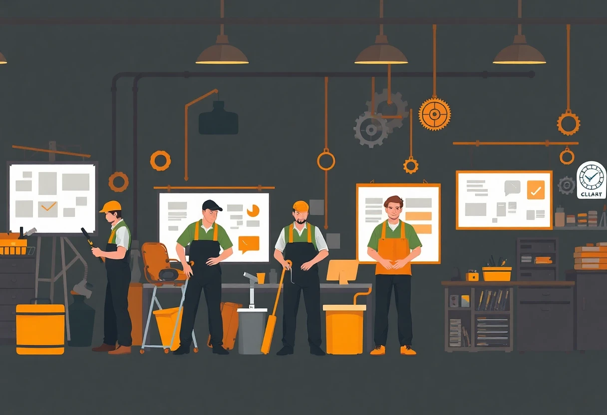 Teamwork in professional cleaning