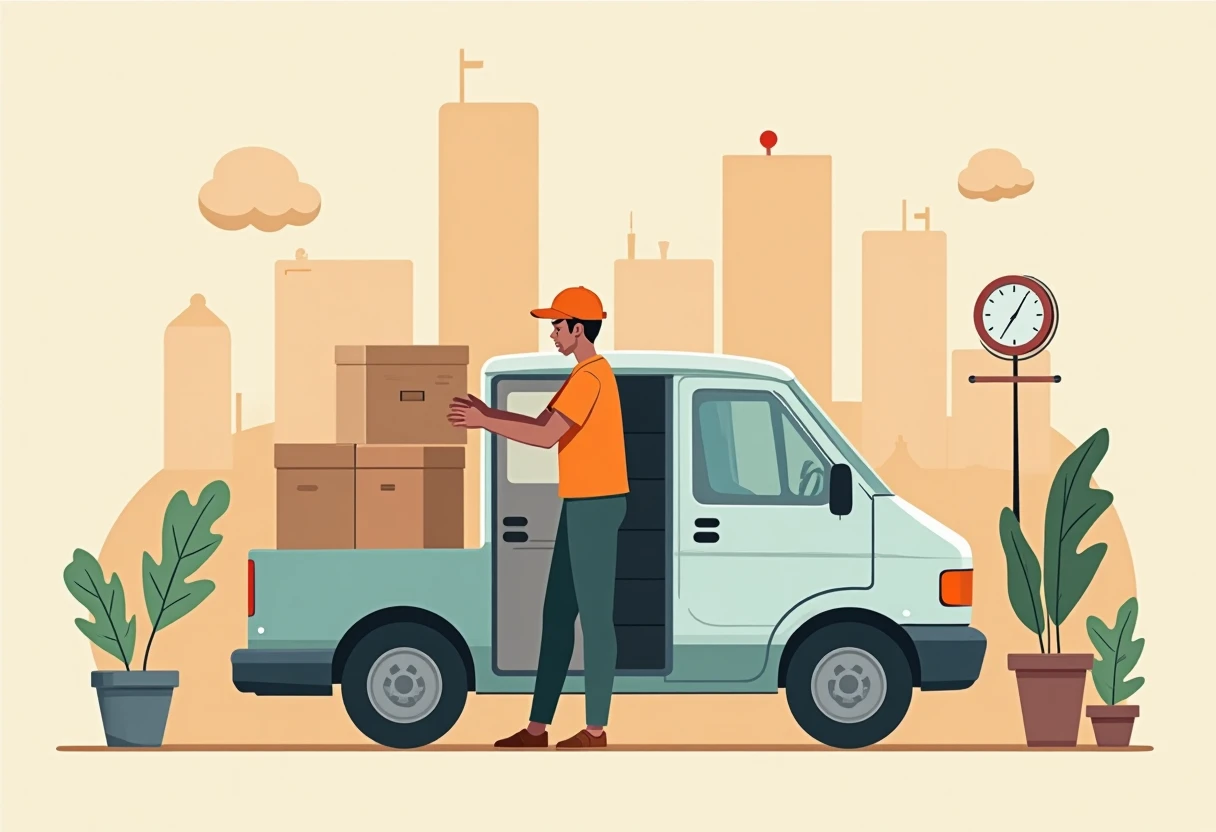 Manila delivery driver organizing packages