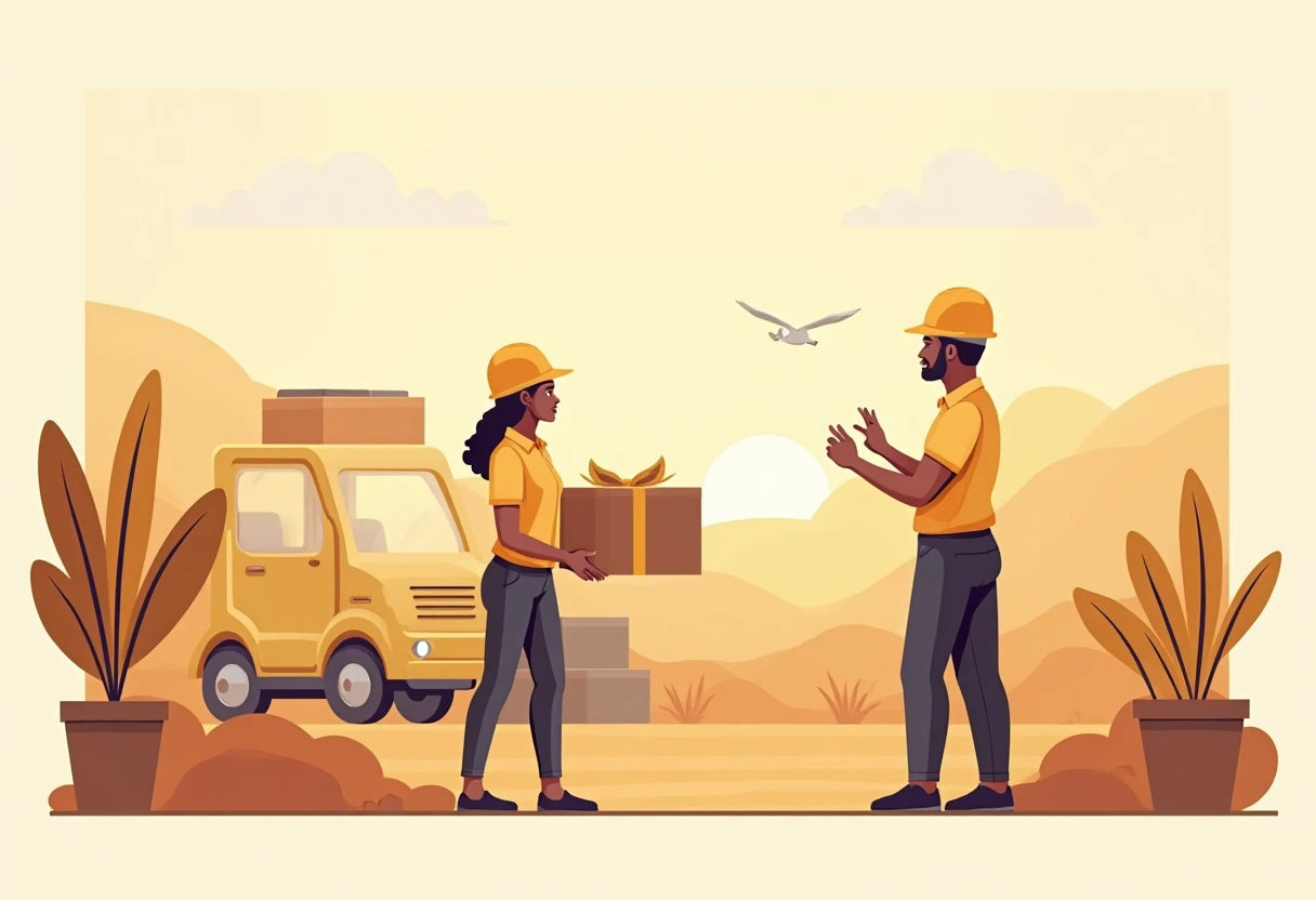 Depozit logistic în peisaj sud-african