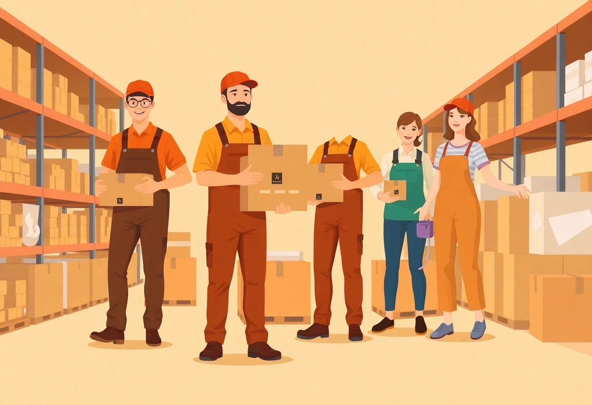 Magazijnmedewerker aan het werk