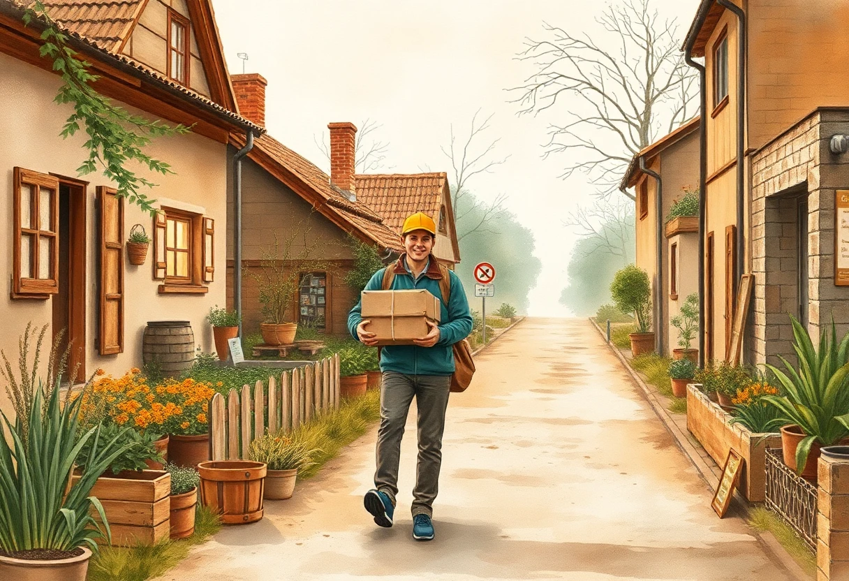 Paketzusteller bei Nacht
