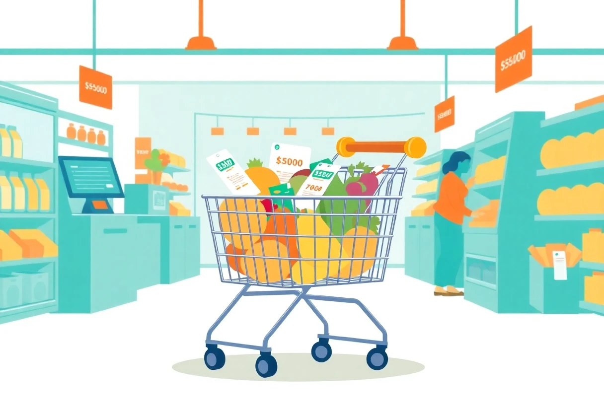 Carrito de compras con ahorros