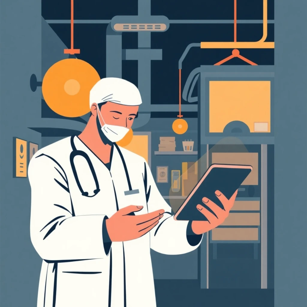 Profesional de salud revisando datos