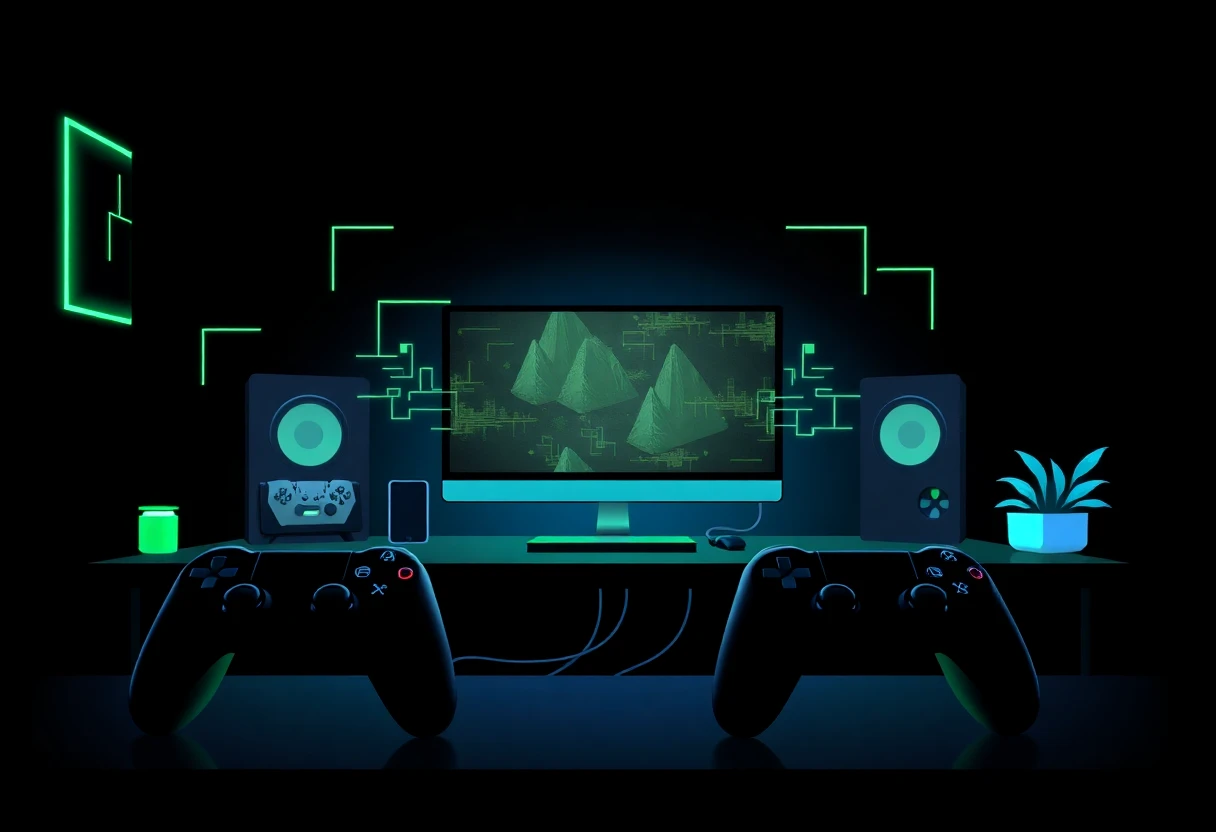 Premium gaming setup with horror vibes
