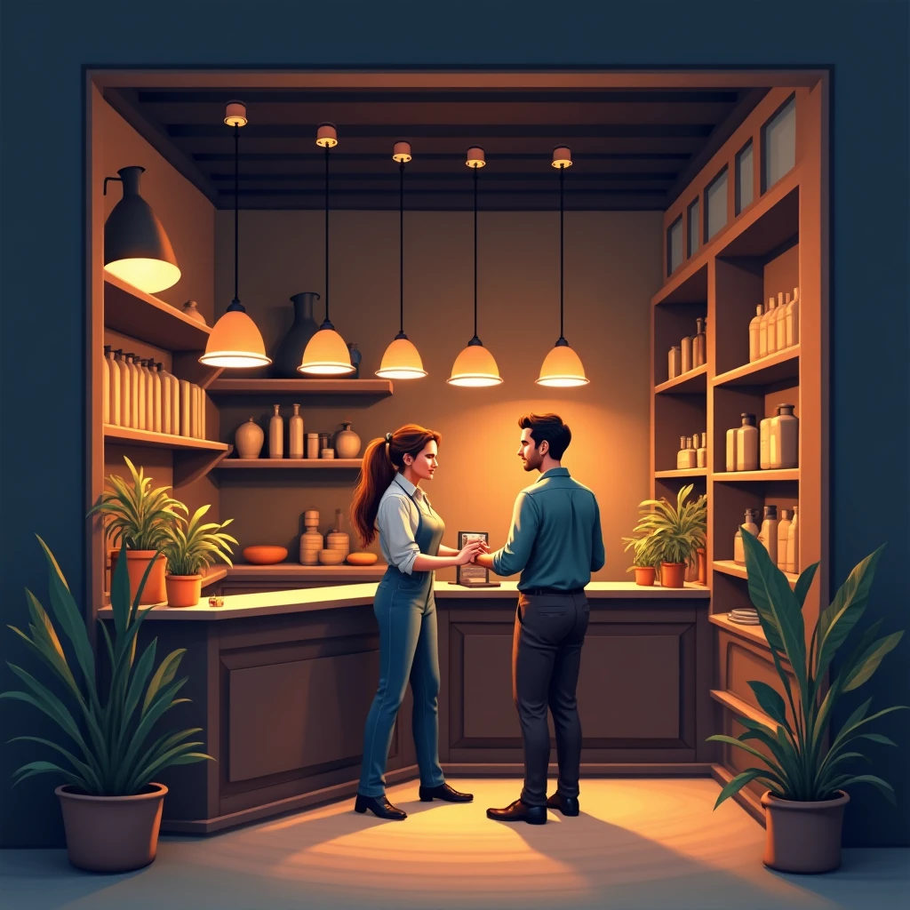 Vendedor atendiendo a un cliente