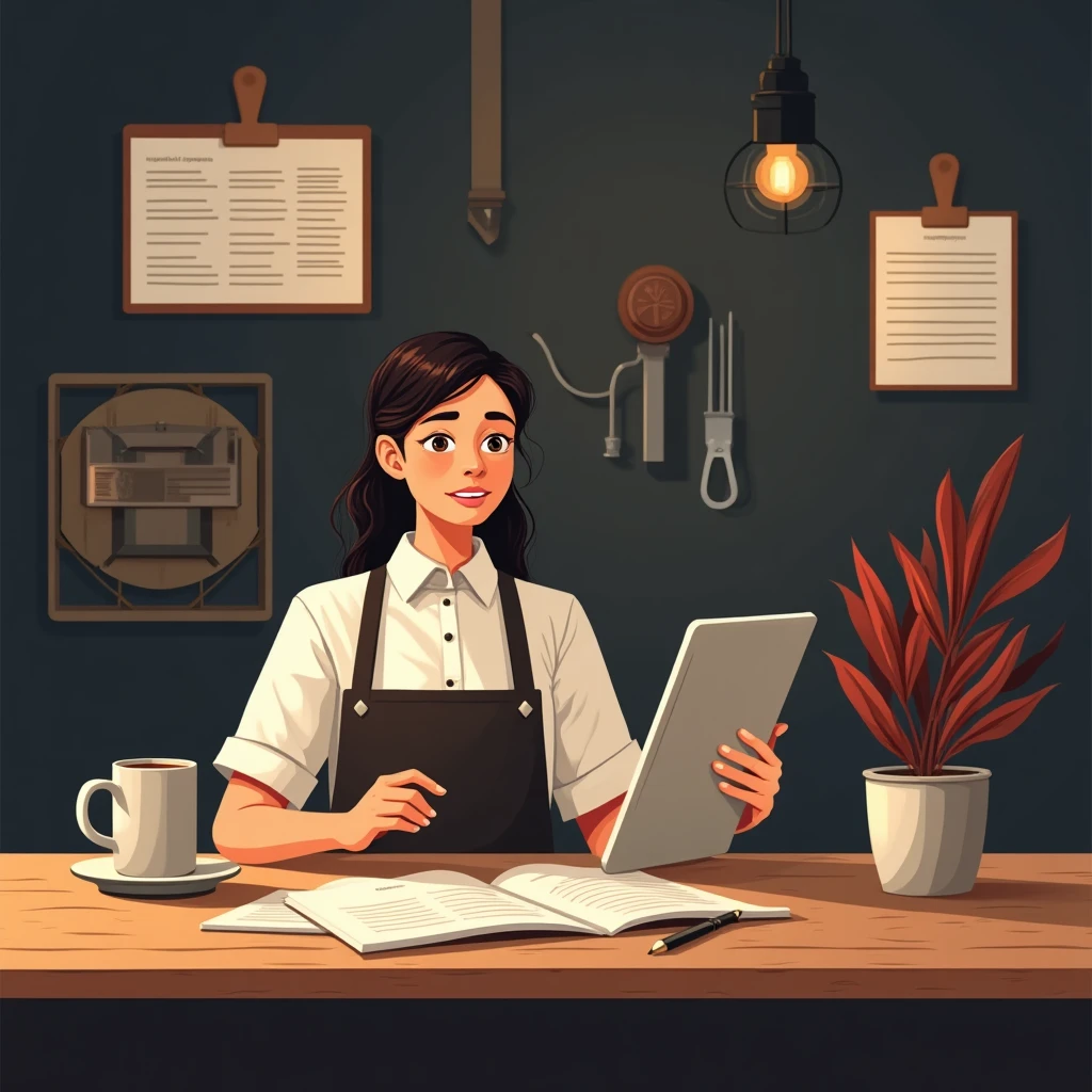 Revisando trabajos en hospitalidad
