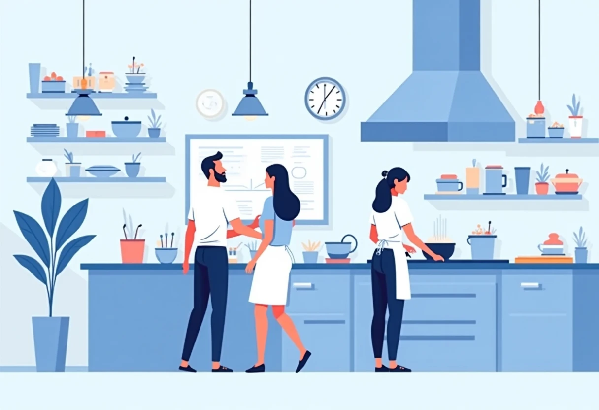 Trabajos de hostelería en acción