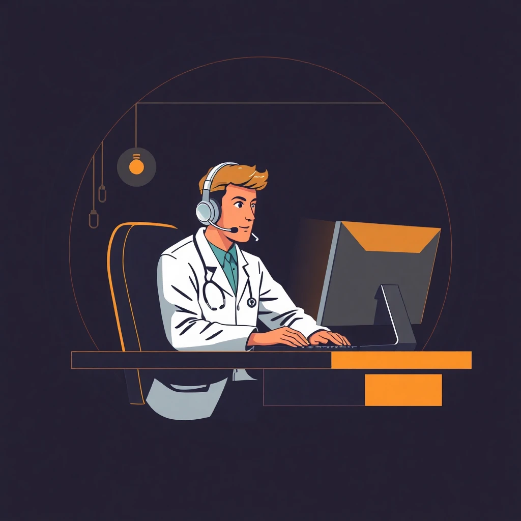 Médecin en téléconsultation