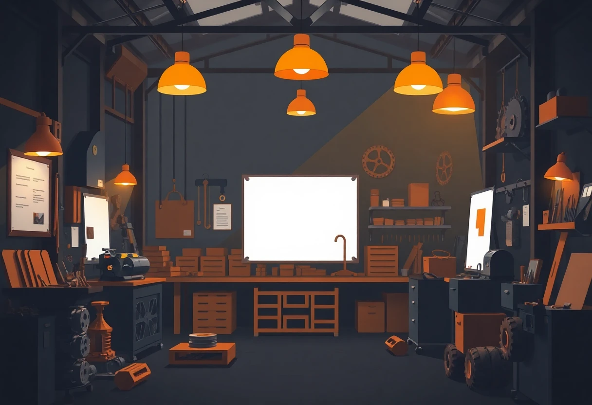 Industrial workshop scene