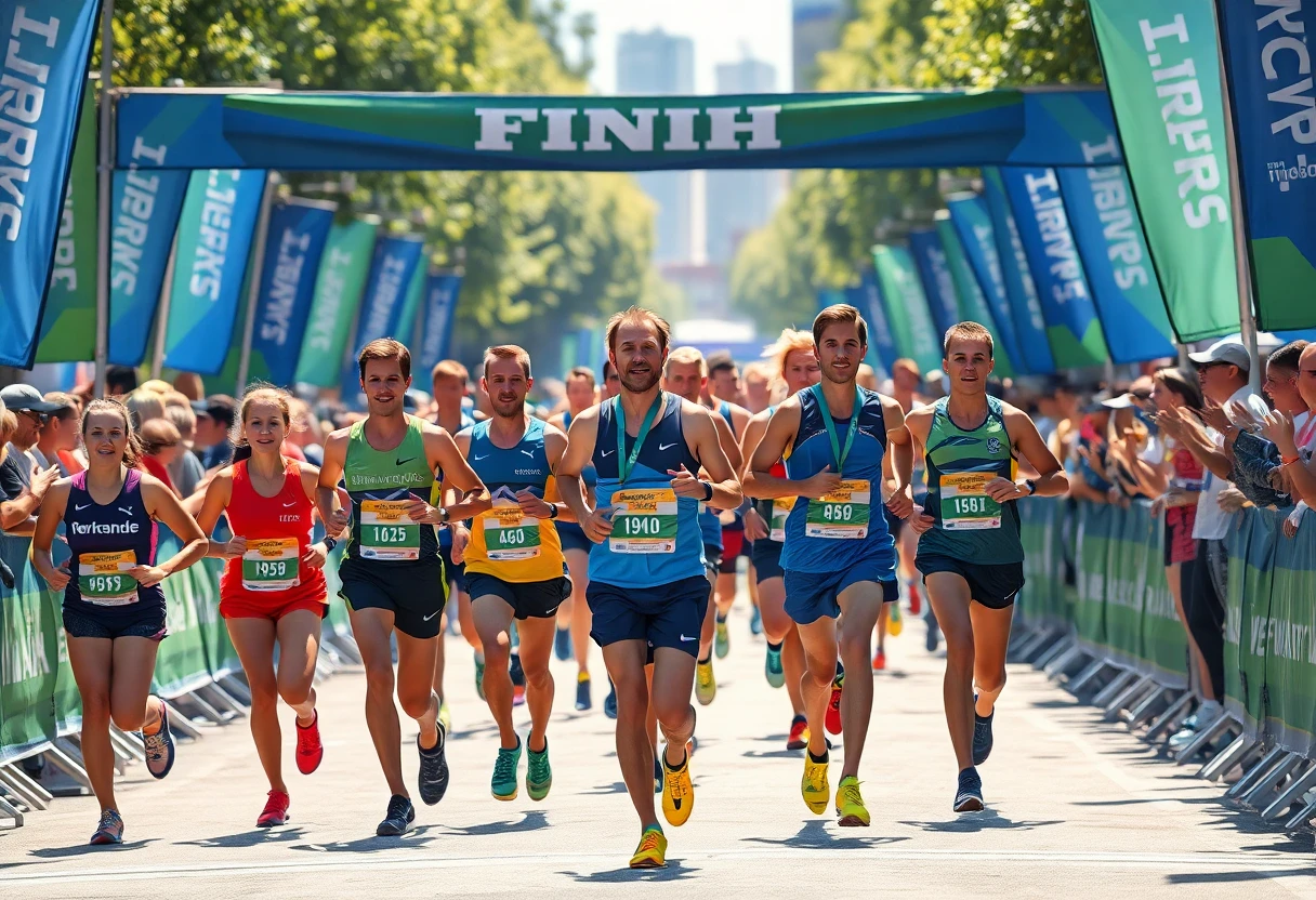 Chegada de maratona urbana
