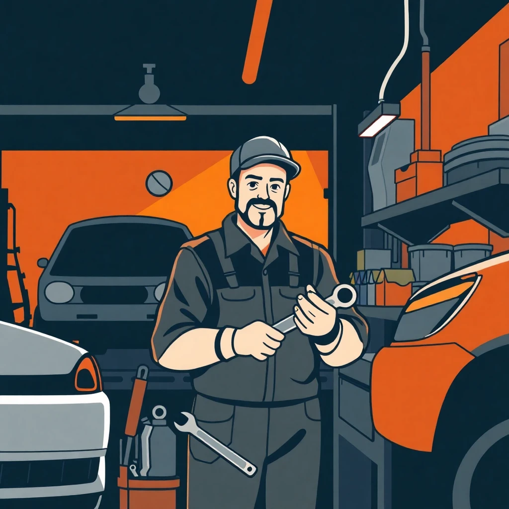 Mechaniker bei der Arbeit
