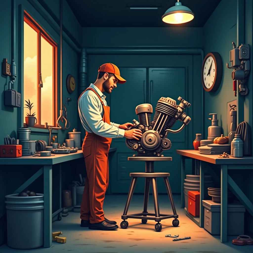 Mechaniker bei der Arbeit