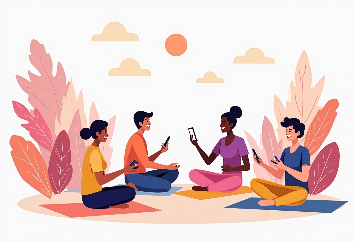 Meditation apps in use