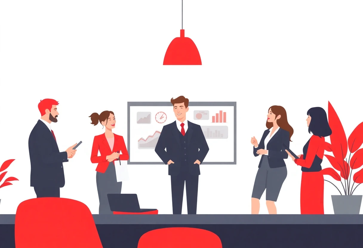 Discussion professionnelle dans un bureau moderne