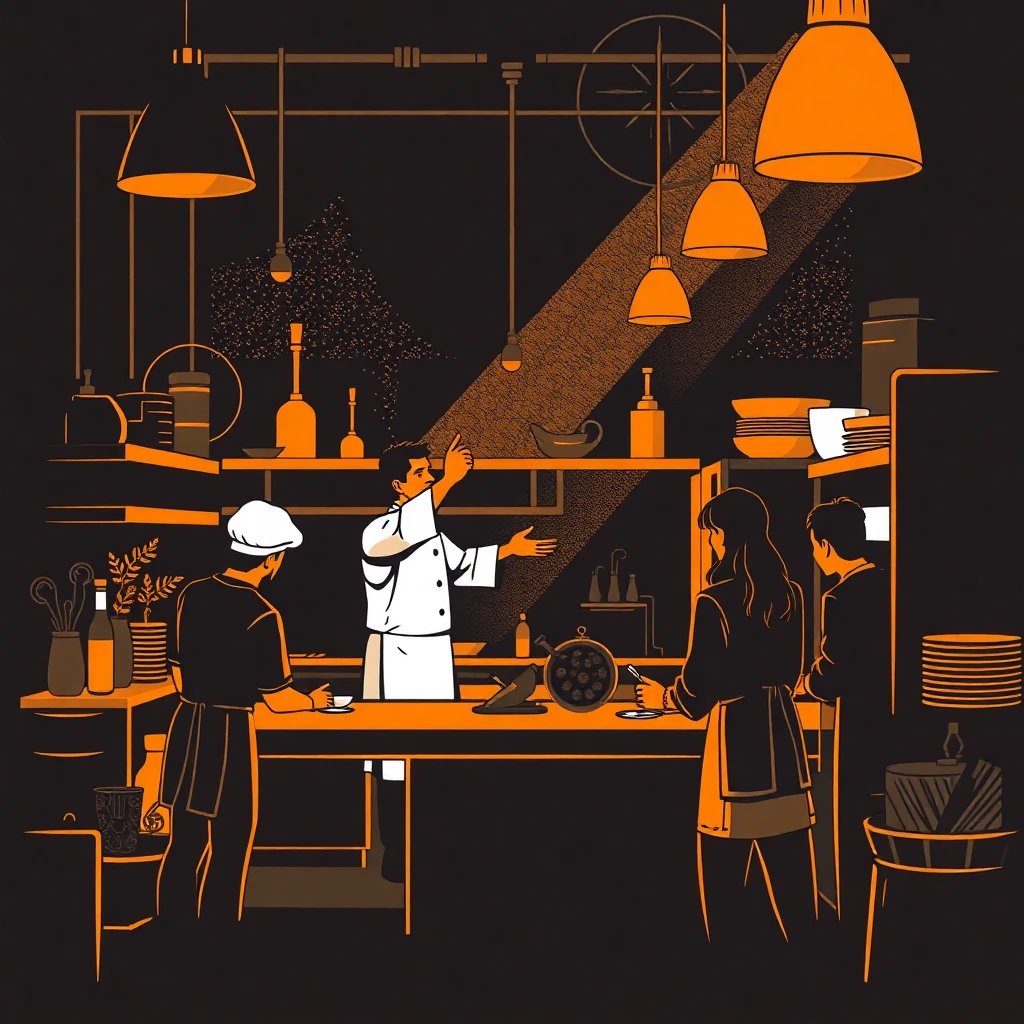 Chef liderando equipo