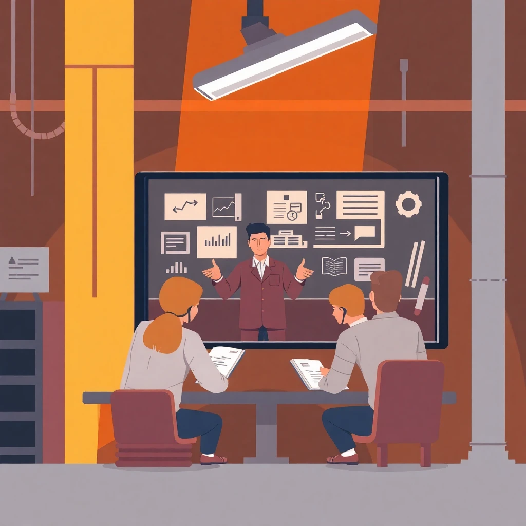 Docente en una aula virtual