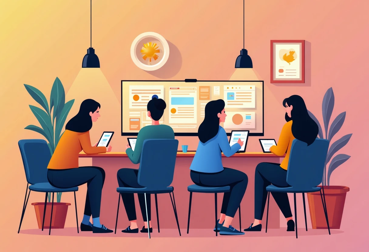 Usuários explorando apps de cursos online