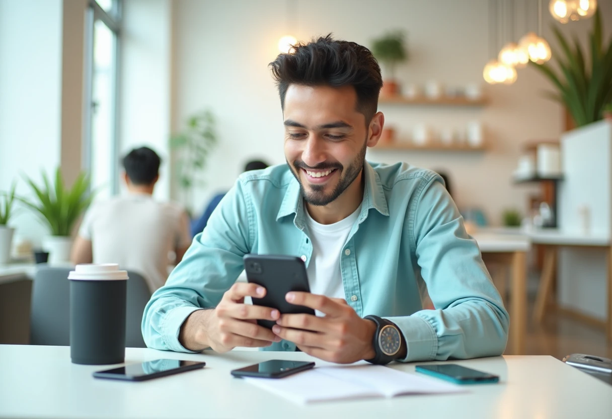 Freelancer analisando opções de smartphones