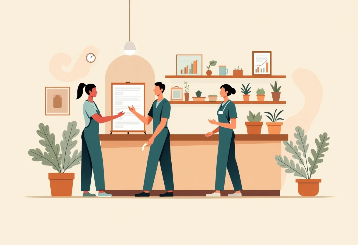 Ambiente de trabalho em loja de luxo