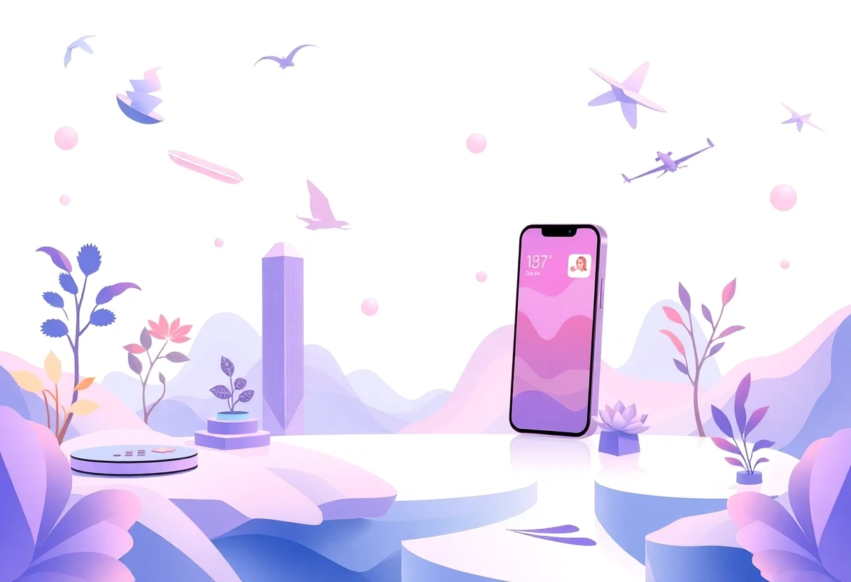 Ilustrasi aplikasi pelaburan dengan antara muka digital