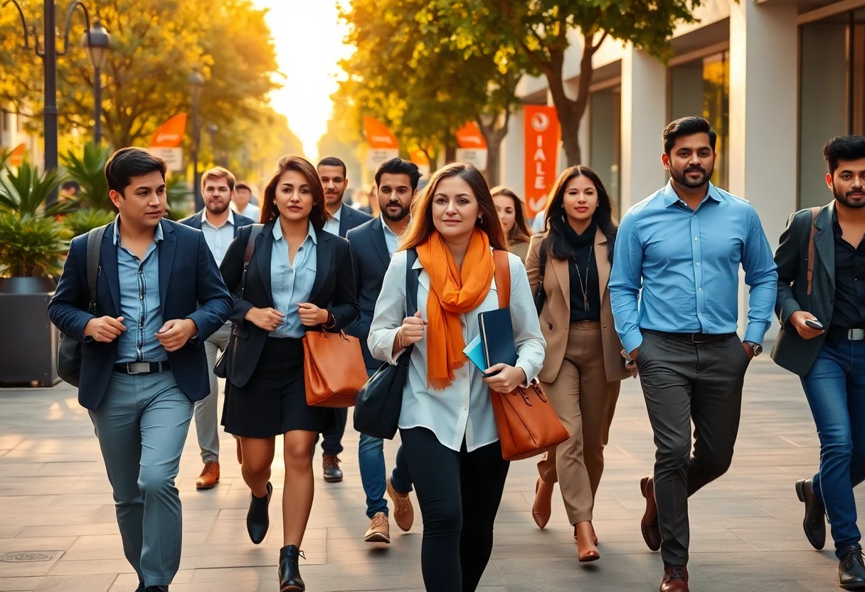Profesionales de la hostelería en camino al trabajo