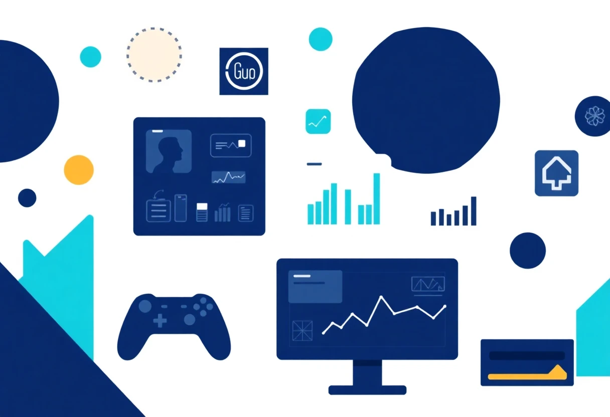 Abstract productivity tools illustration