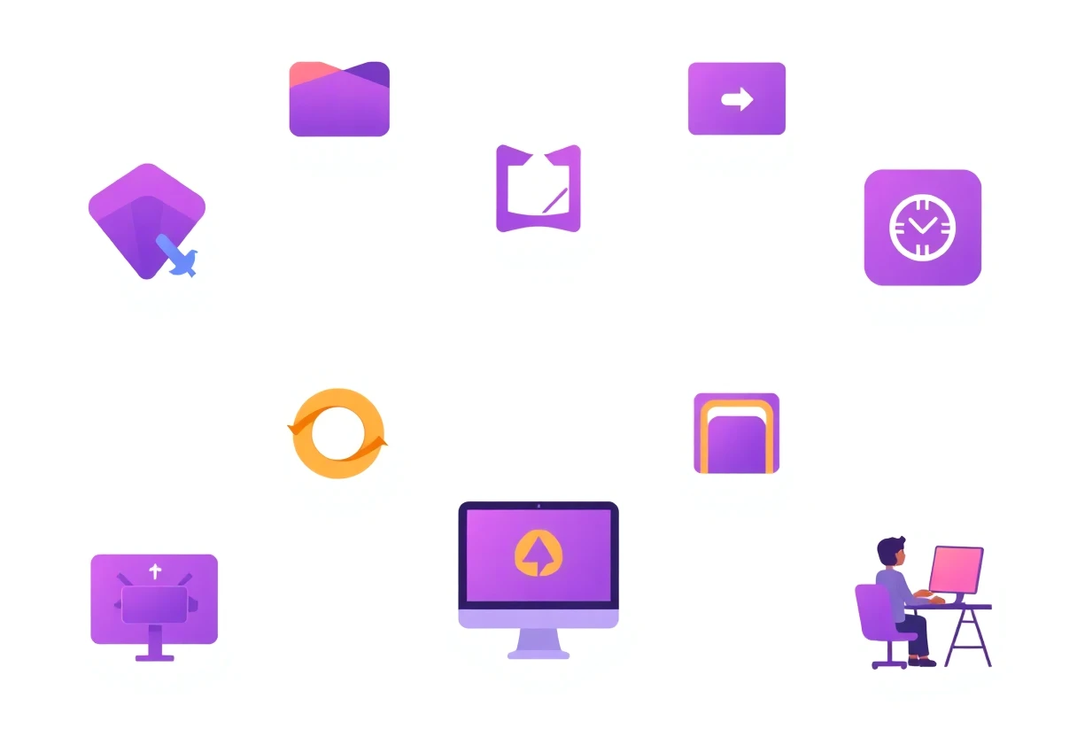 Illustration of productivity apps