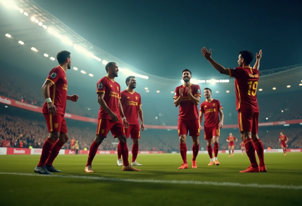 Celebración de equipo de fútbol