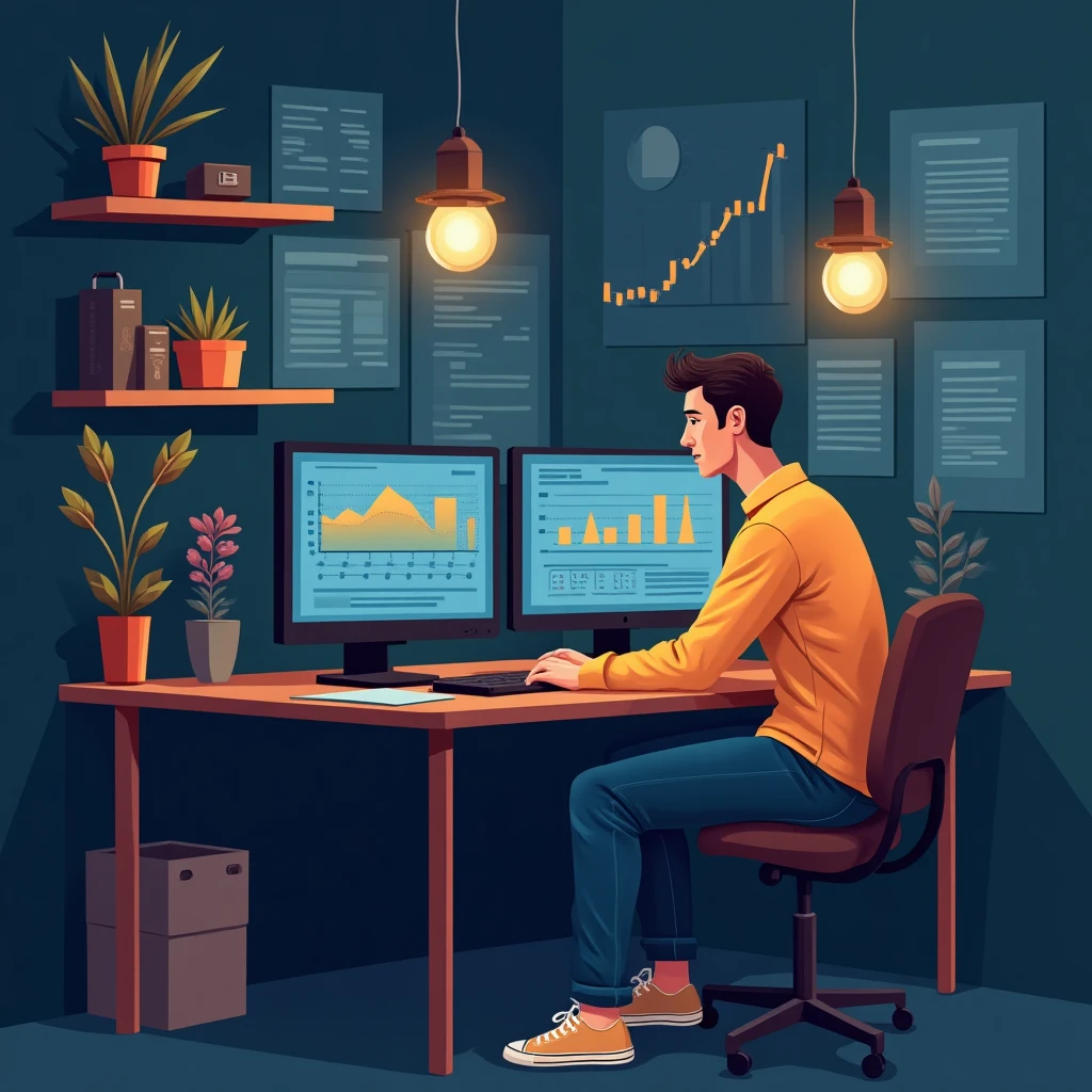 Analista financiero trabajando