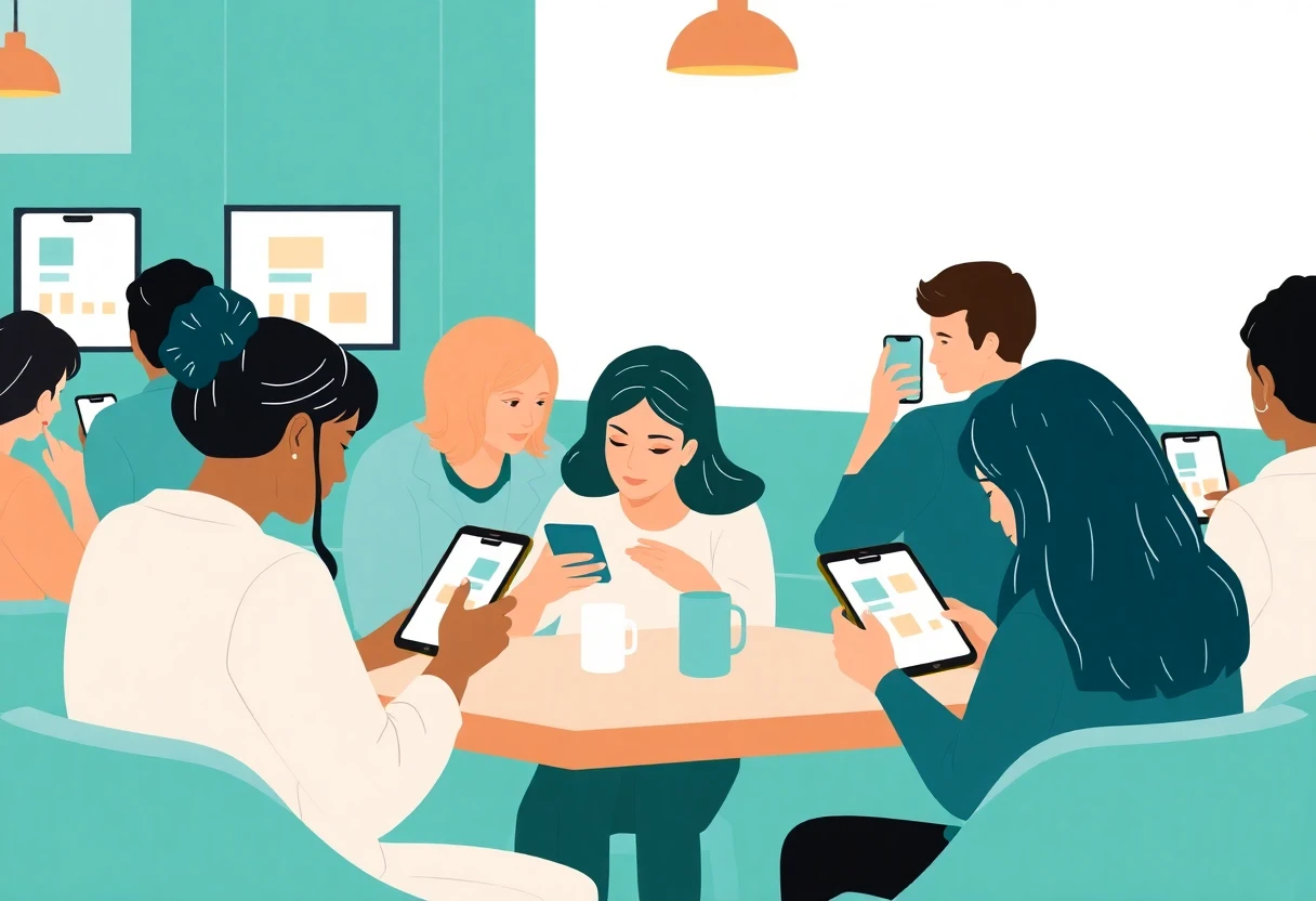 Personas usando apps de presupuesto