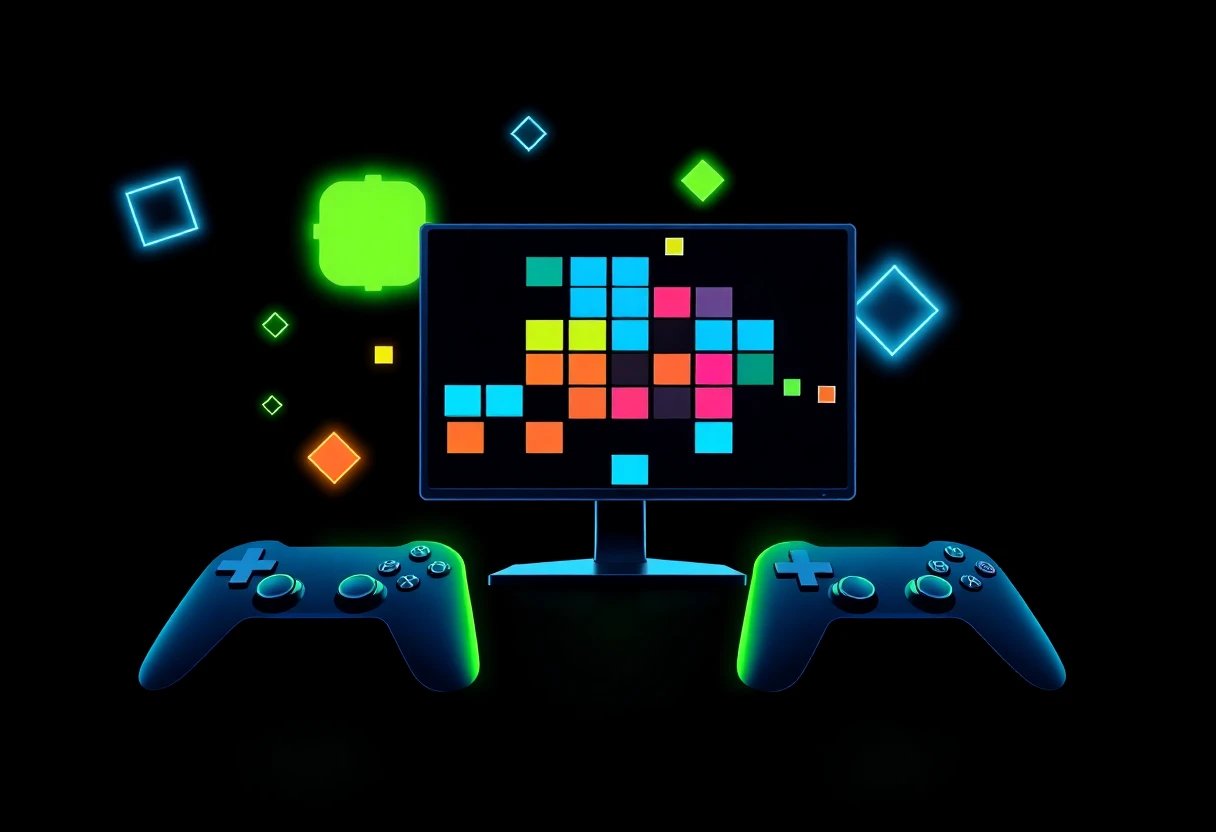 Colorful puzzle game motif