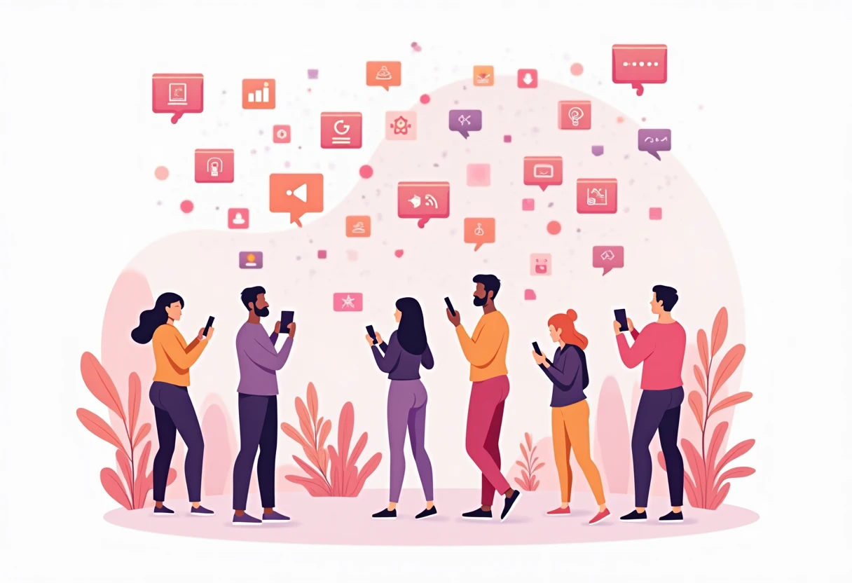 Abstract illustration of streaming app icons