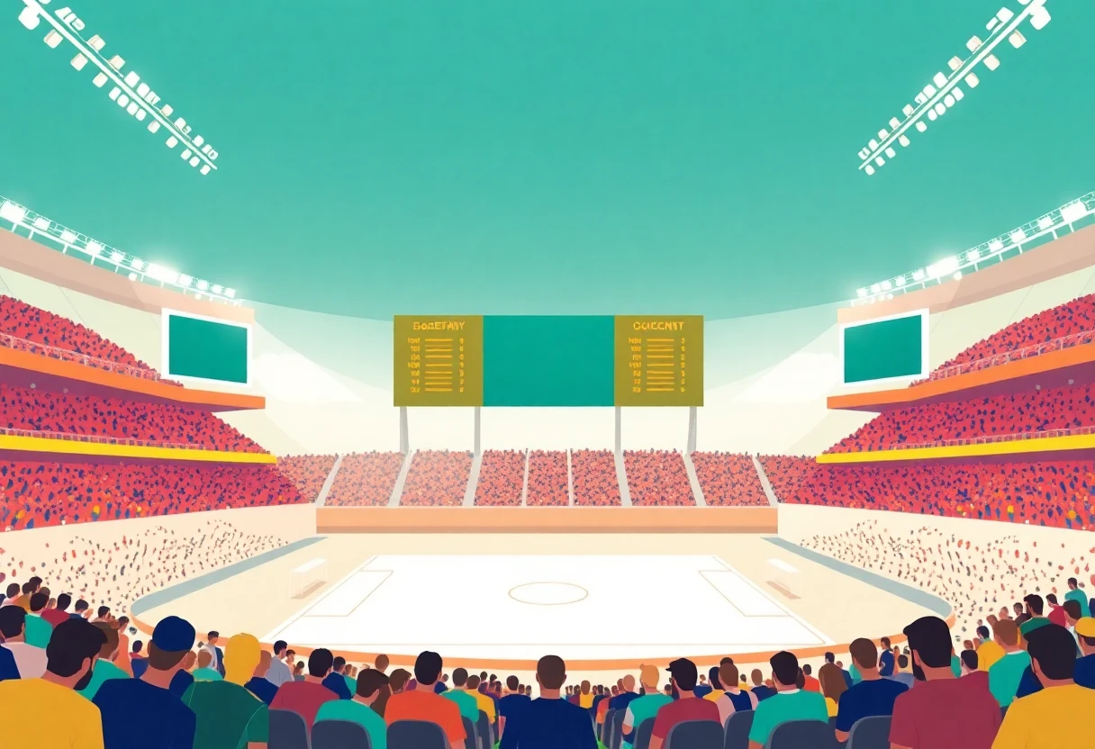 MLB stadium with cheering fans
