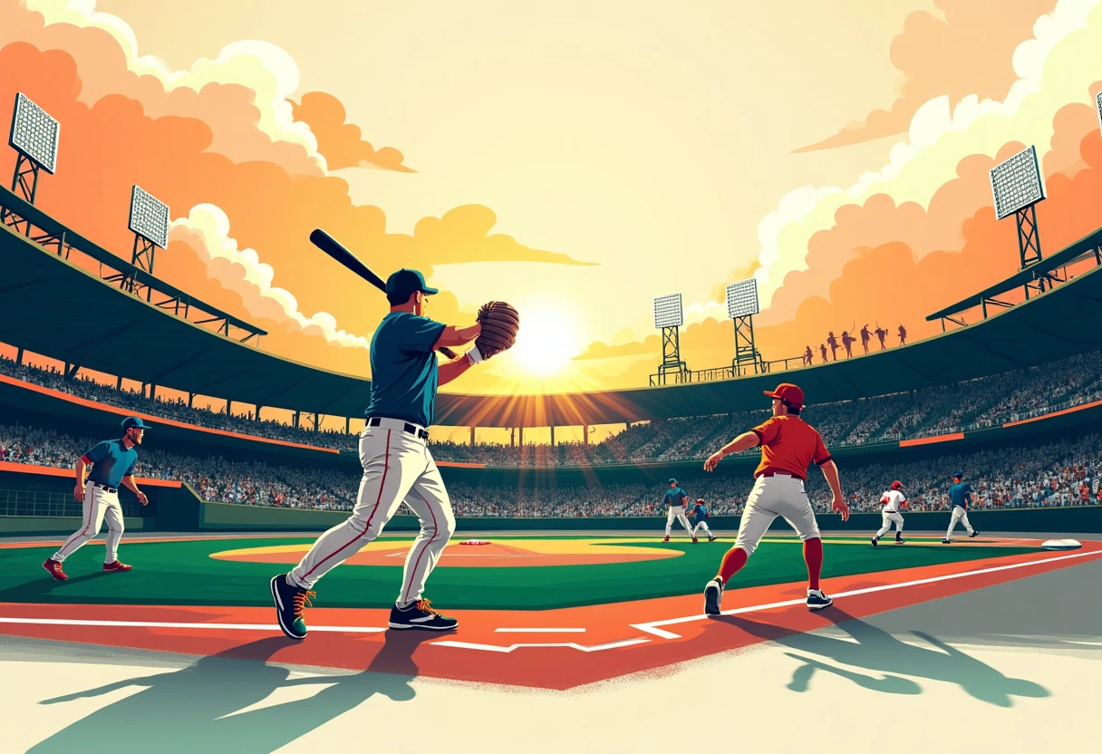 Live baseball game excitement