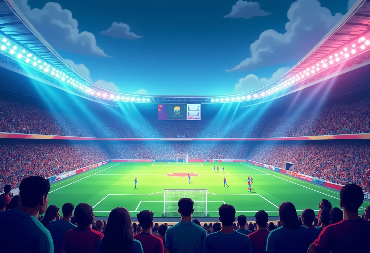 Vibrant soccer stadium