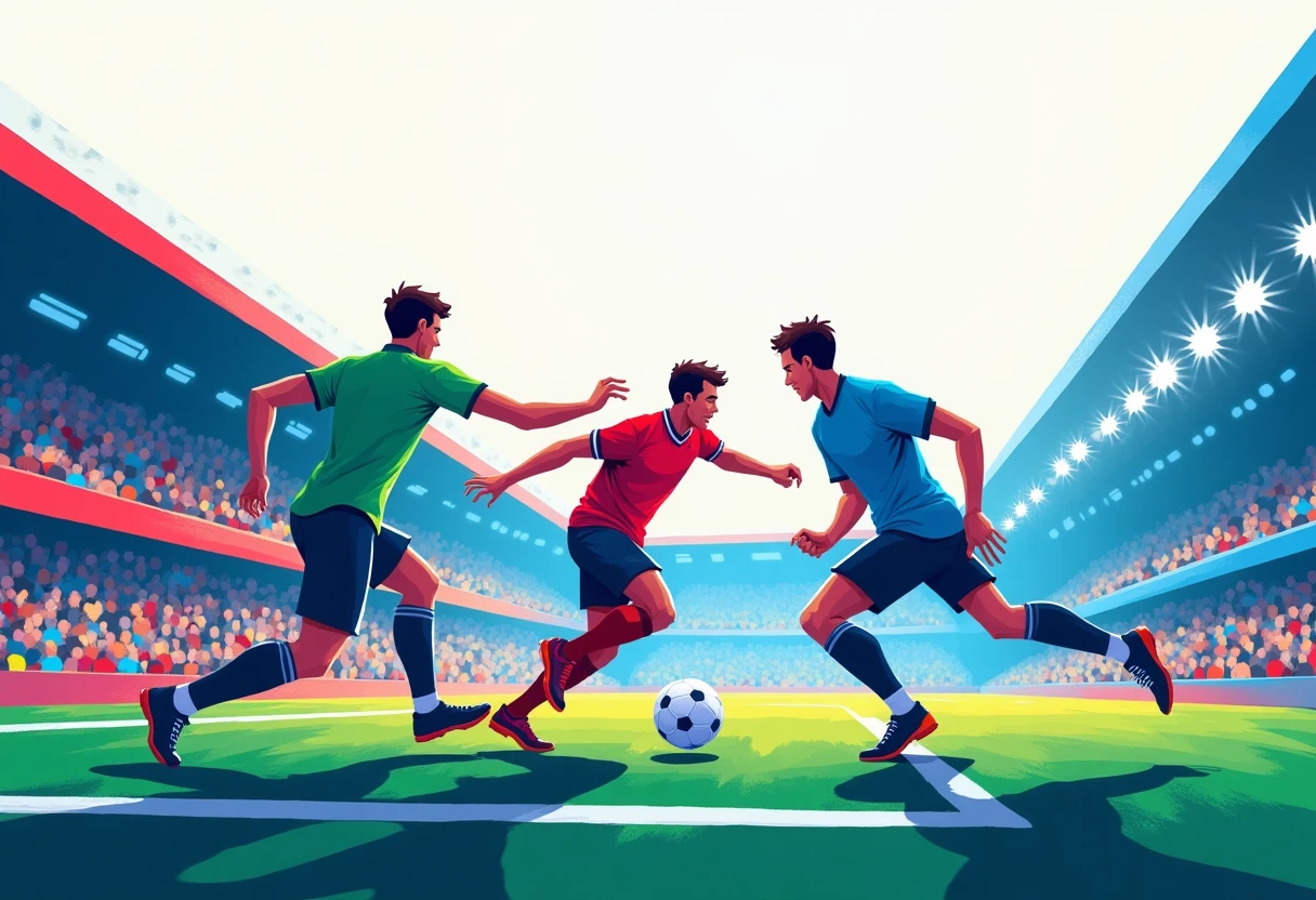 Intense football action