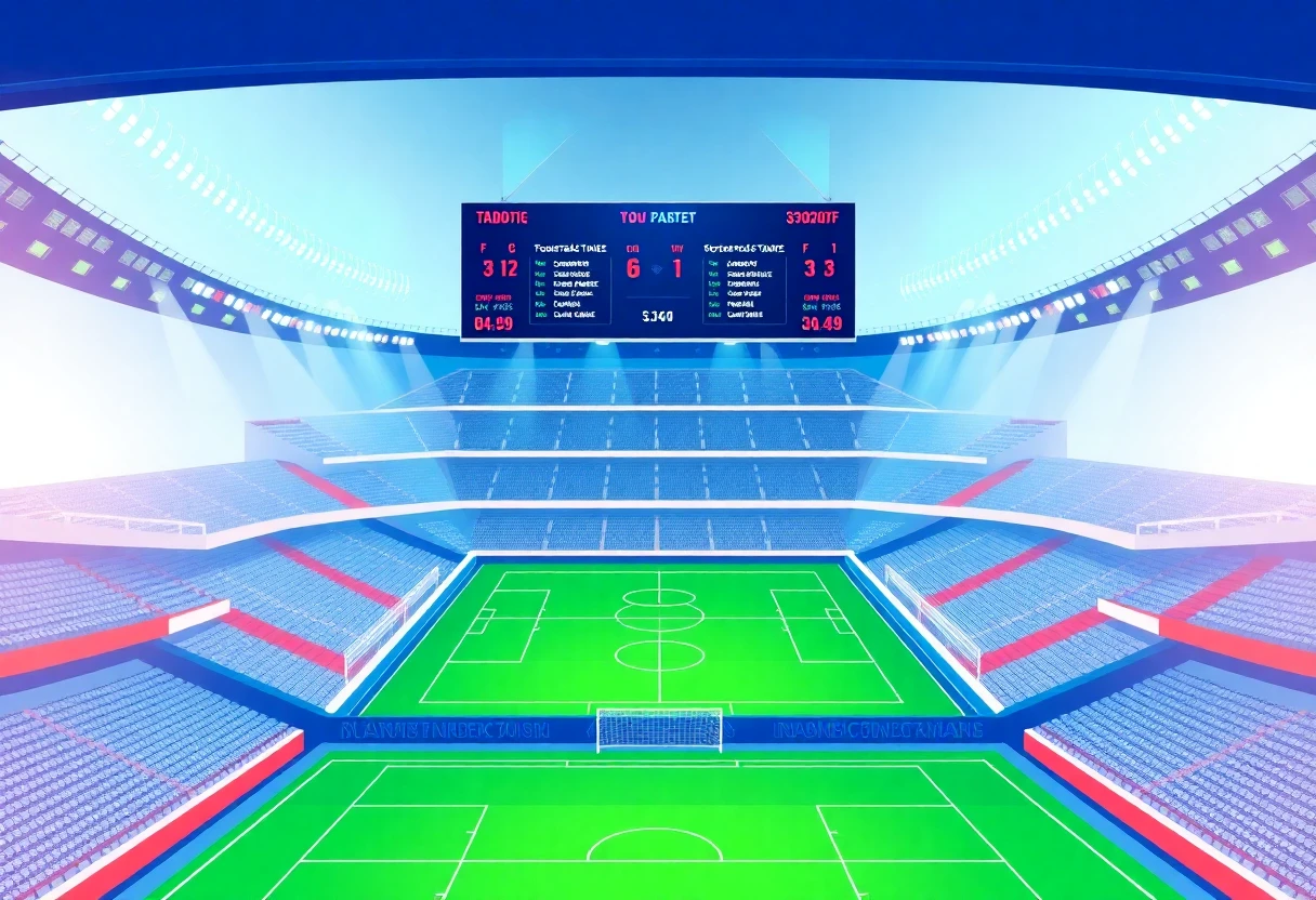 Ambiente de estadio durante un partido de fútbol
